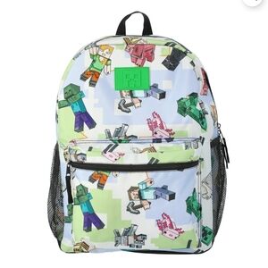 MINECRAFT Kids Character Print Backpack in Green and Blue